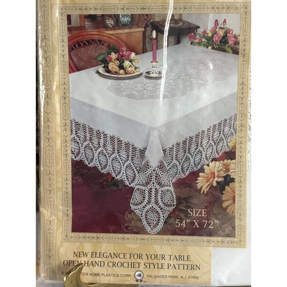 Better Home Crochet Vinyl Lace Tablecloth - Picture 6 of 9